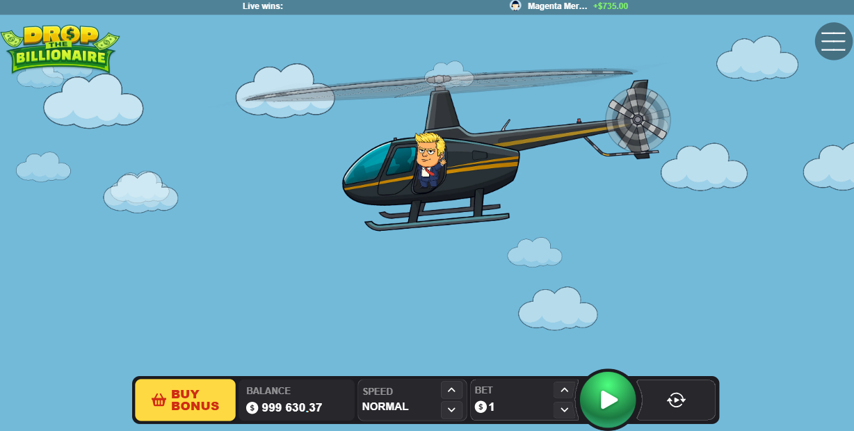 El helicóptero de Drop The Billionaire despega al inicio de la partida
