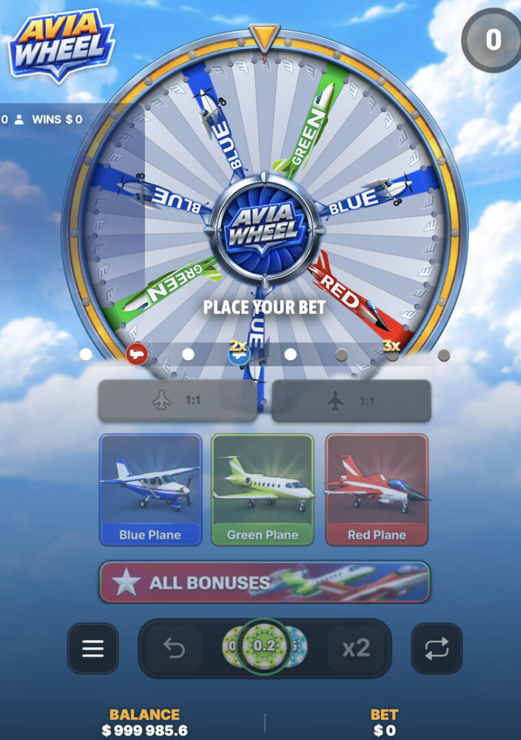 Avia Wheel en la app del móvil: juego vertical con fichas, demo y dinero real
